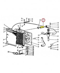 Łącznik chłodnica góra-korpus termostatu Ursus C360