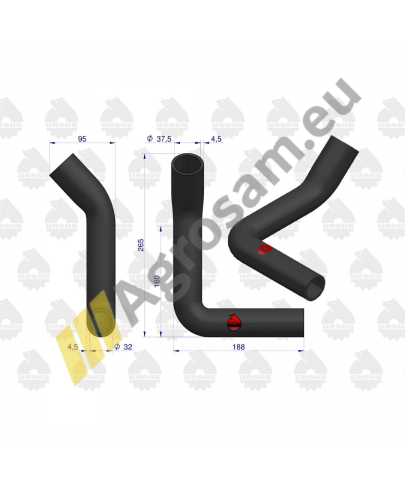 Przewód gumowy dolny Ursus C360-3P