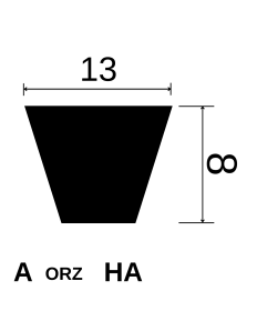 Pasek klinowy klasyczny w standardzie klina A lub HA oraz 13 długości 1500 wytrzymałość normal (czarny)