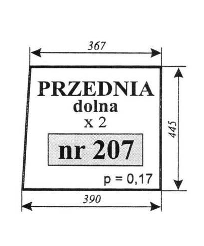 Szyba przednia dolna NR207 Zetor