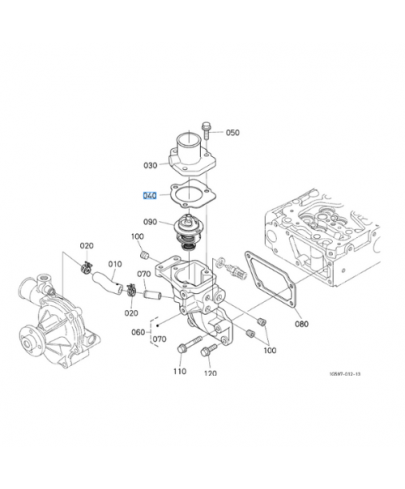 Uszczelka pokrywy osłony termostatu Kubota 1C020-73272 1C02073272
zamienia się na 1C02073273 1C020-73273