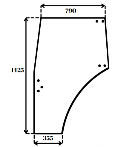 Szyba drzwi lewych Kubota TD17070770 TD170-70770
